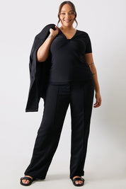 Slinky Twist Front Short Sleeve Top 