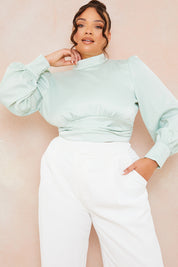 Ruched High Neck Top