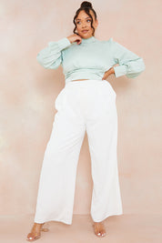 Ruched High Neck Top