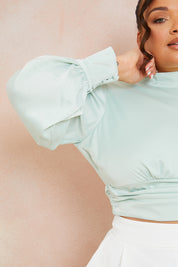 Ruched High Neck Top