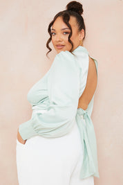 Ruched High Neck Top