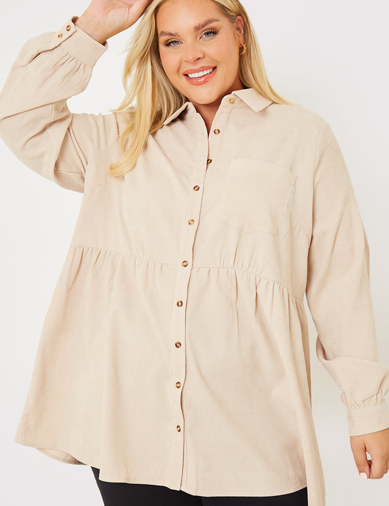 Cord Frill Hem Shirt