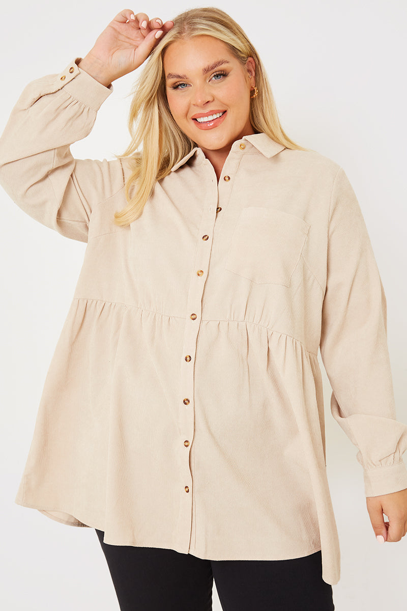 Cord Frill Hem Shirt