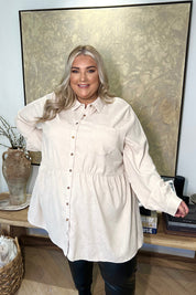 Cord Frill Hem Shirt
