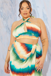 Ombre Halterneck Cut Out Top
