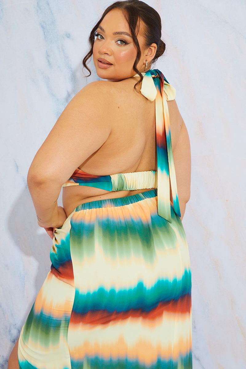 Ombre Halterneck Cut Out Top