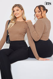Striped Ribbed Long Sleeve Top