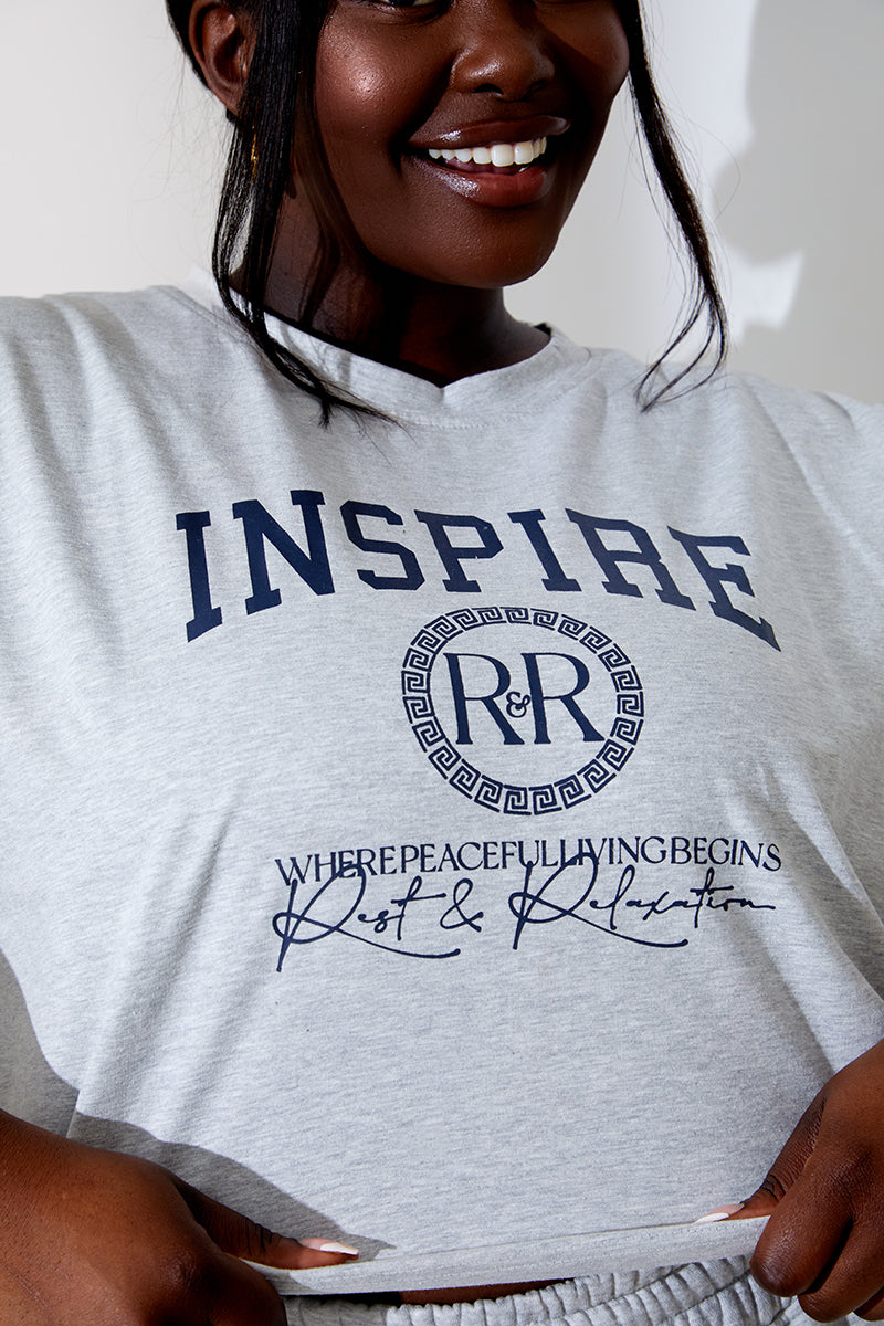 'Inspire' Printed Boxy Crop Top