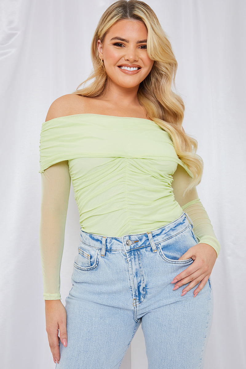 Mesh Bardot Top