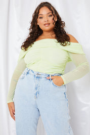 Mesh Bardot Top