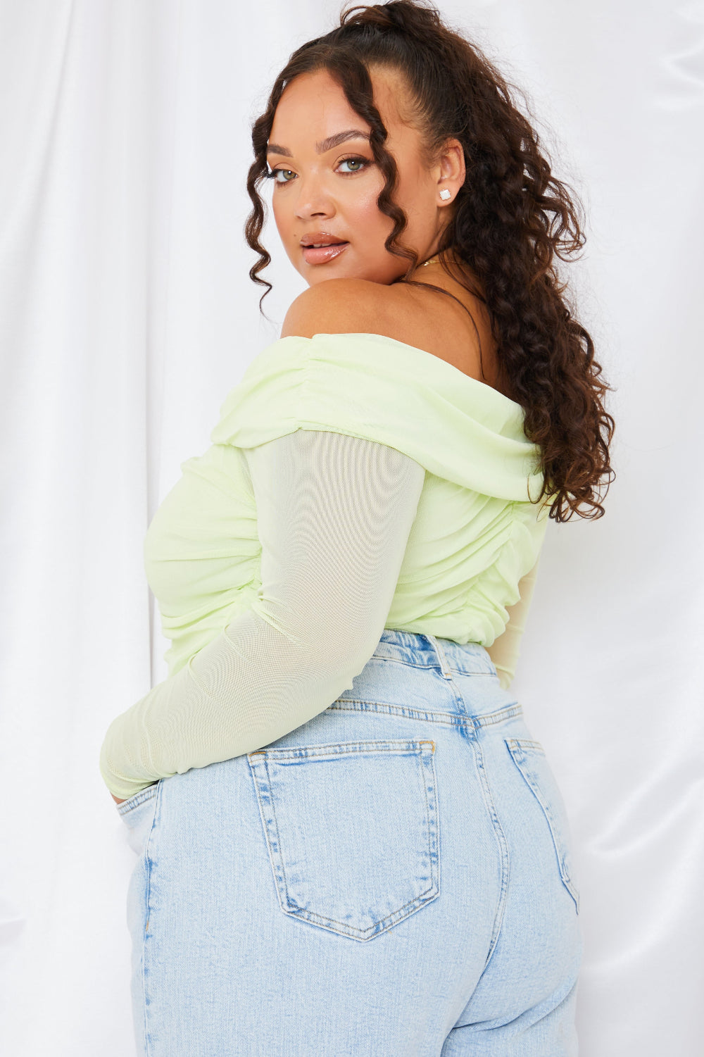 Mesh Bardot Top