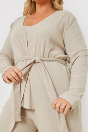 Longline Brushed Rib Cardigan