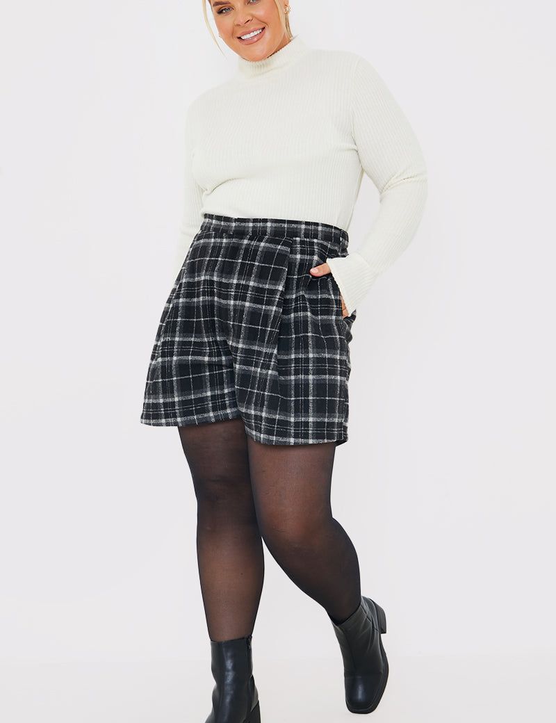 Brushed Rib High Neck Long Sleeve Top