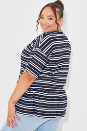 Peplum Hem Dropped Shoulder Tshirt