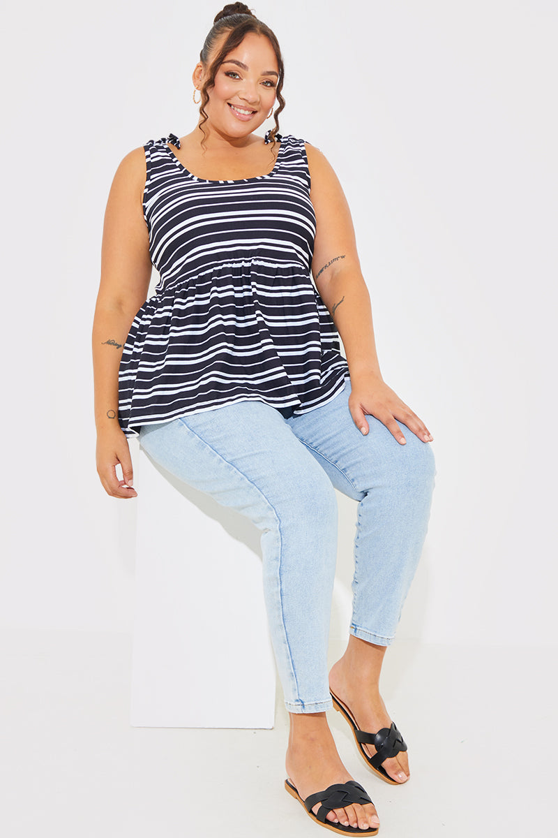 Tie Shoulder Smock Top