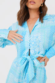 Paisley Print Tie Front Co-Ord Shirt