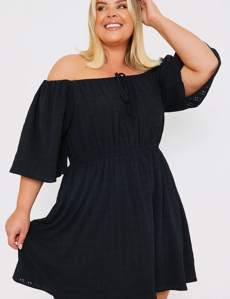 Milkmaid Style Floaty Sleeve Mini Dress