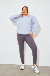 Marl Crew Neck Fleeceback Sweater