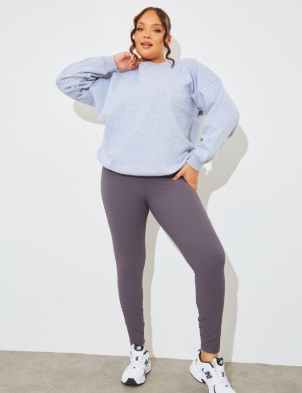 Marl Crew Neck Fleeceback Sweater