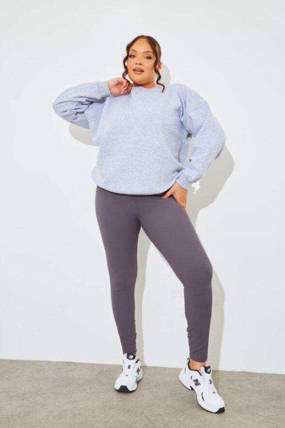 Marl Crew Neck Fleeceback Sweater