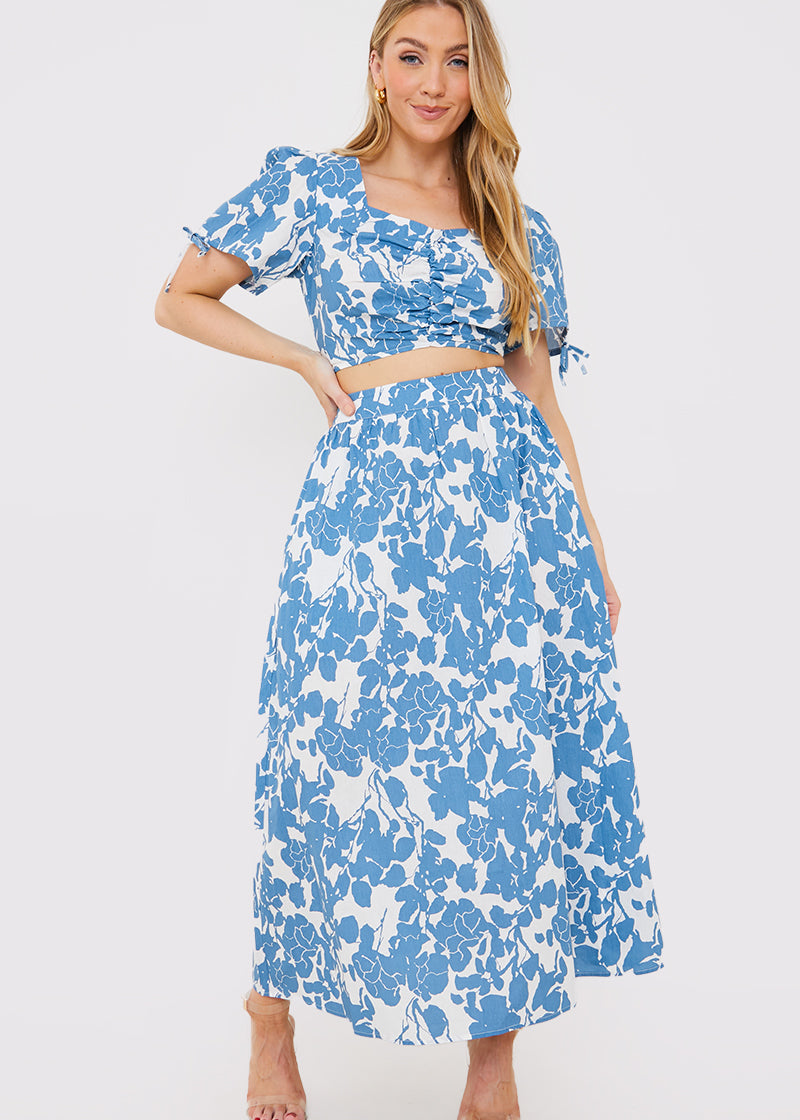Floral Print Midi Skirt