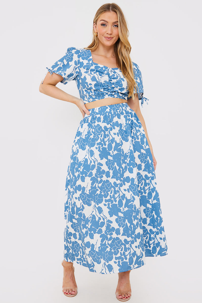 Floral Print Midi Skirt