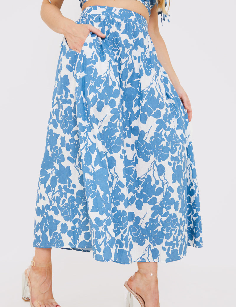 Floral Print Midi Skirt