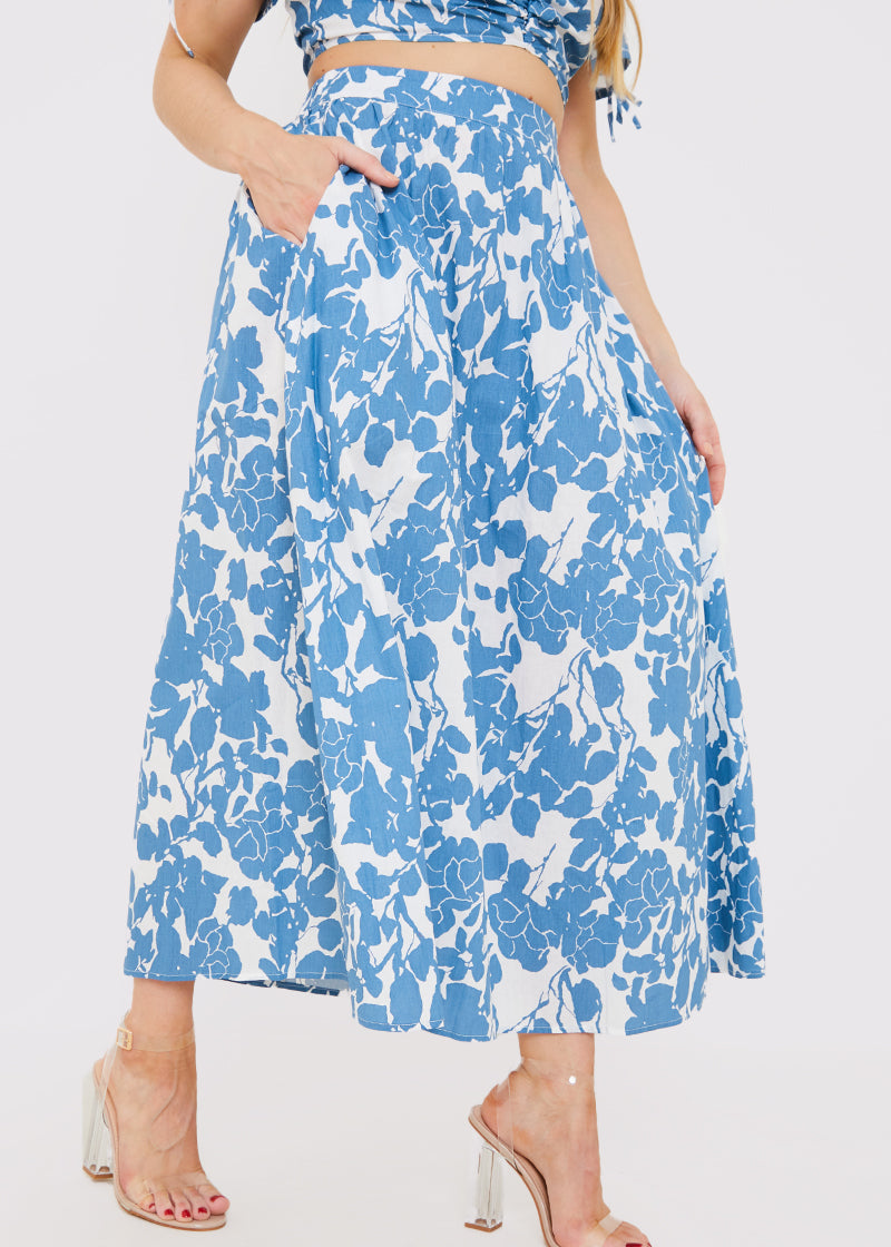 Floral Print Midi Skirt