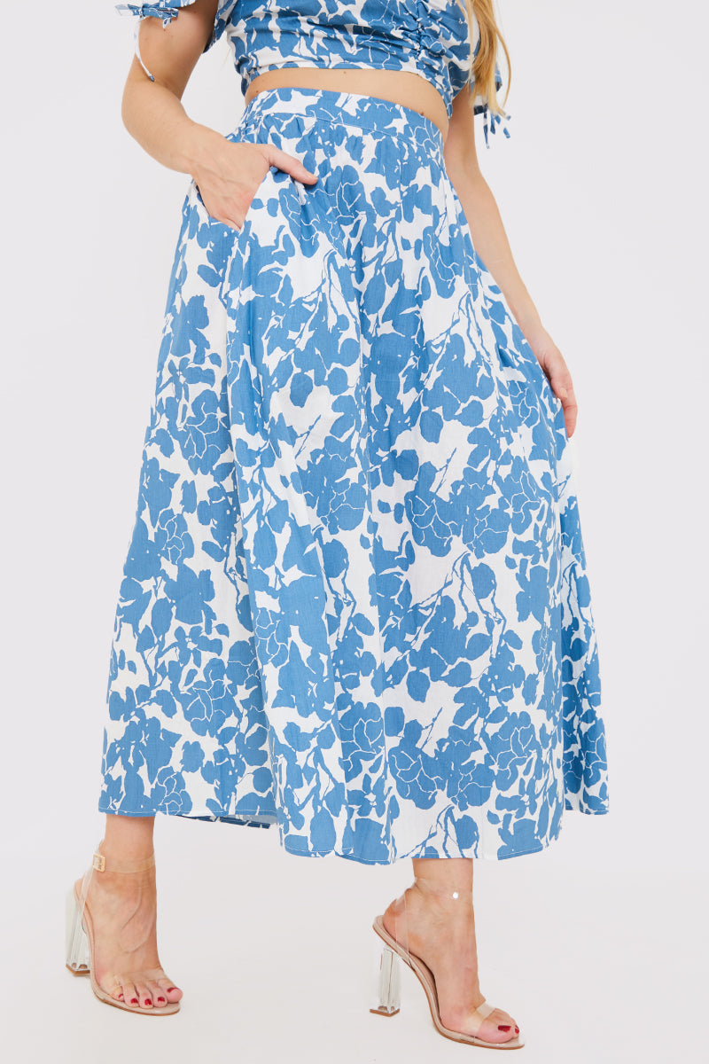 Floral Print Midi Skirt