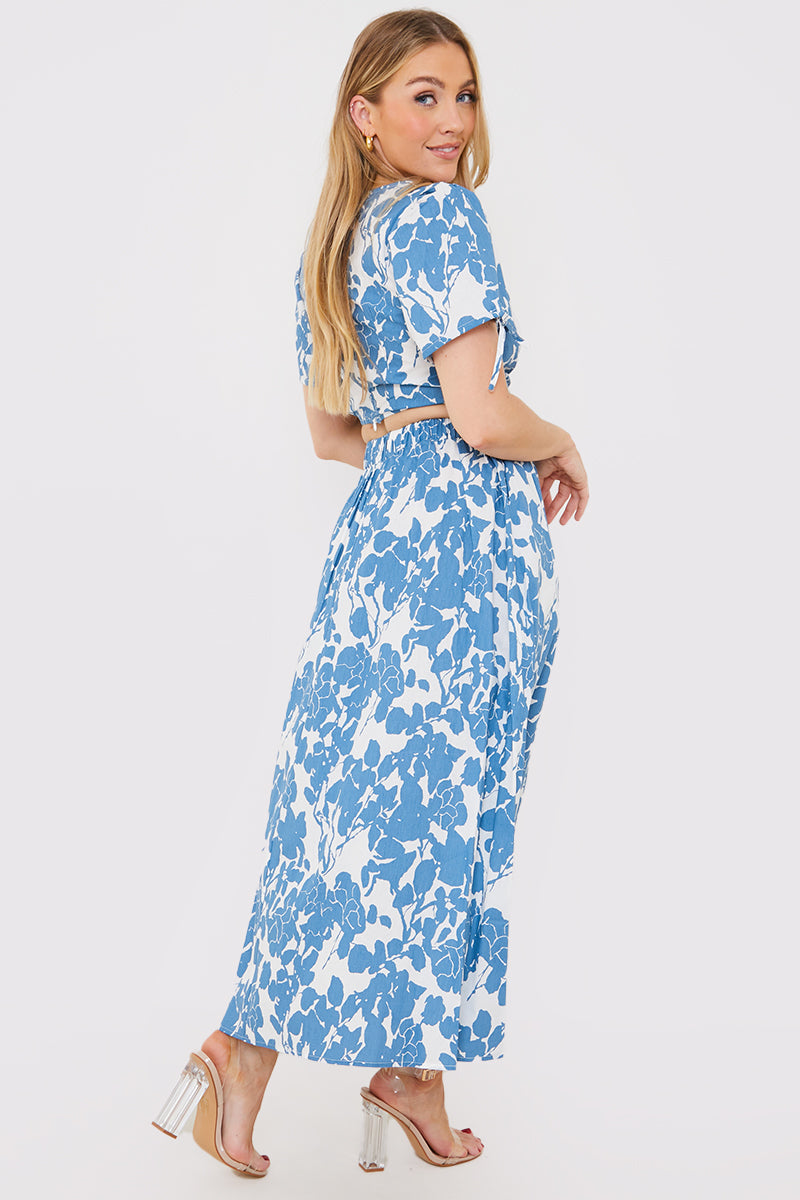 Floral Print Midi Skirt