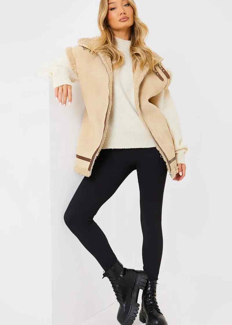 Shearling Sleeveless Aviator Gilet