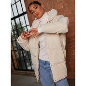 Chi Chi London Padded Puffer Coat in Cream