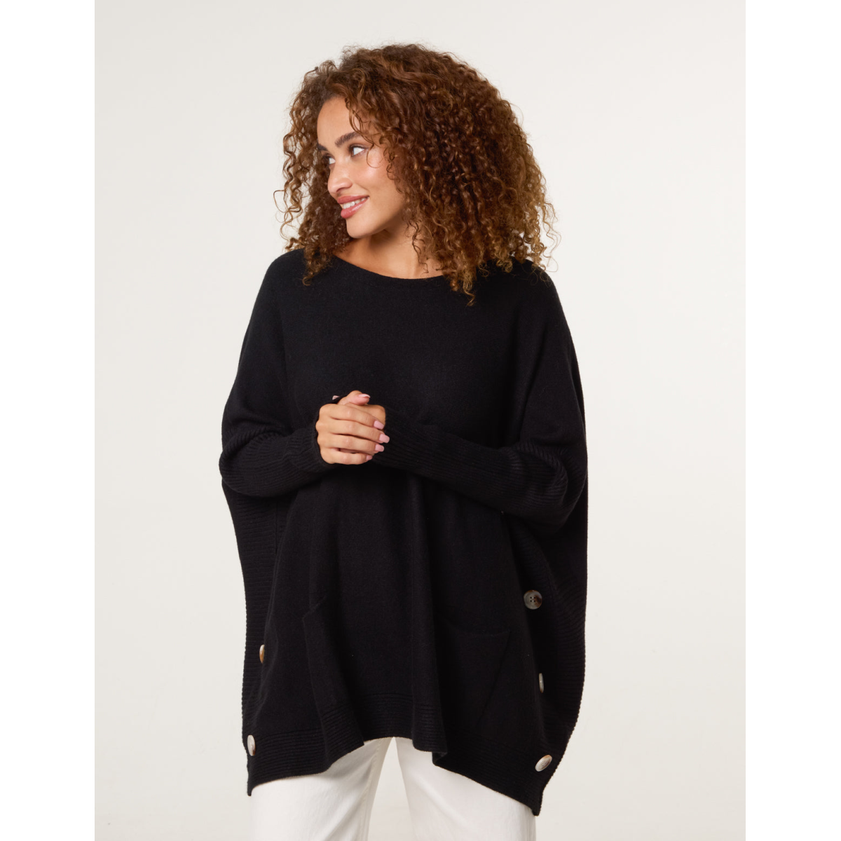 Boxy Jumper With Buttons