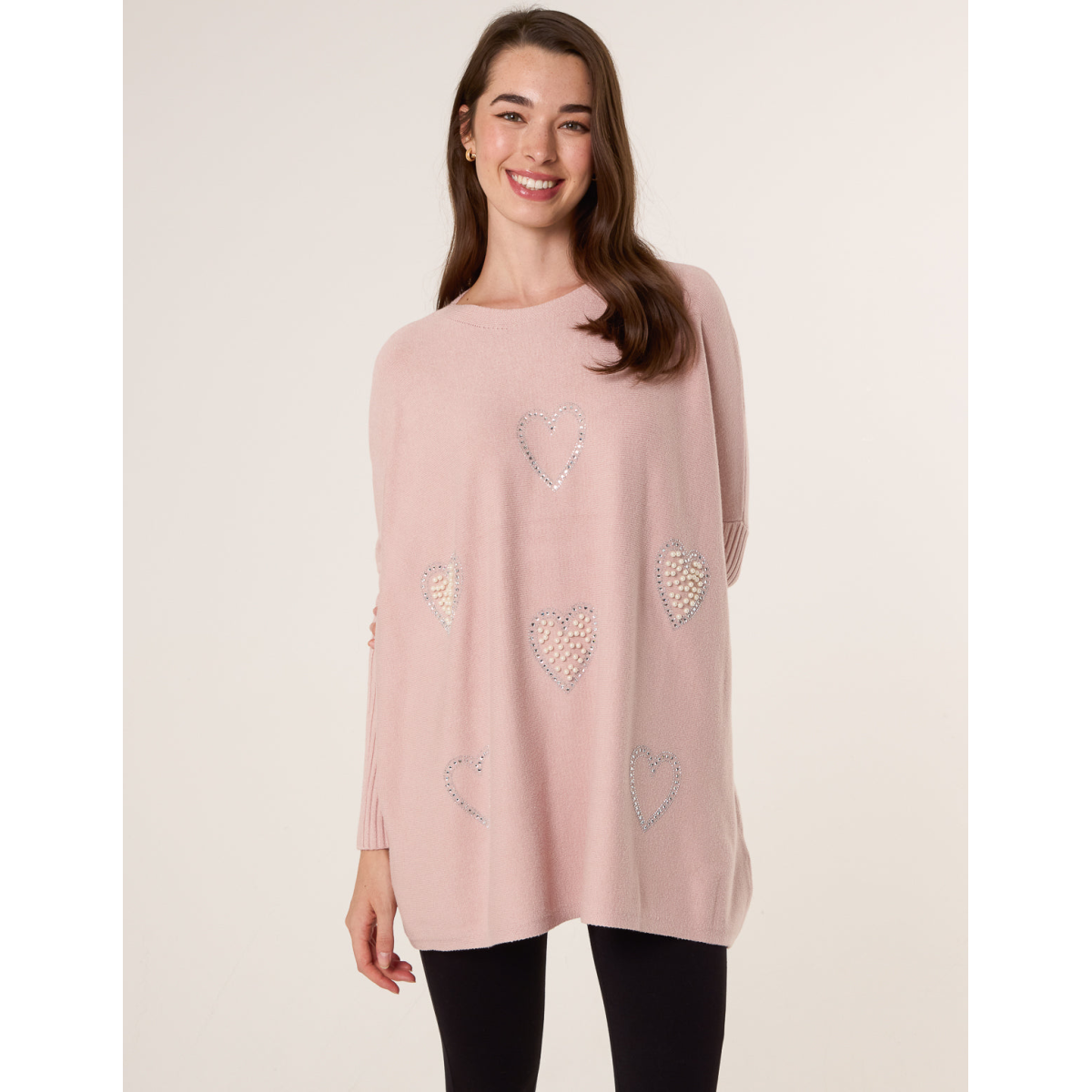Embellished Oversized Heart Jumper