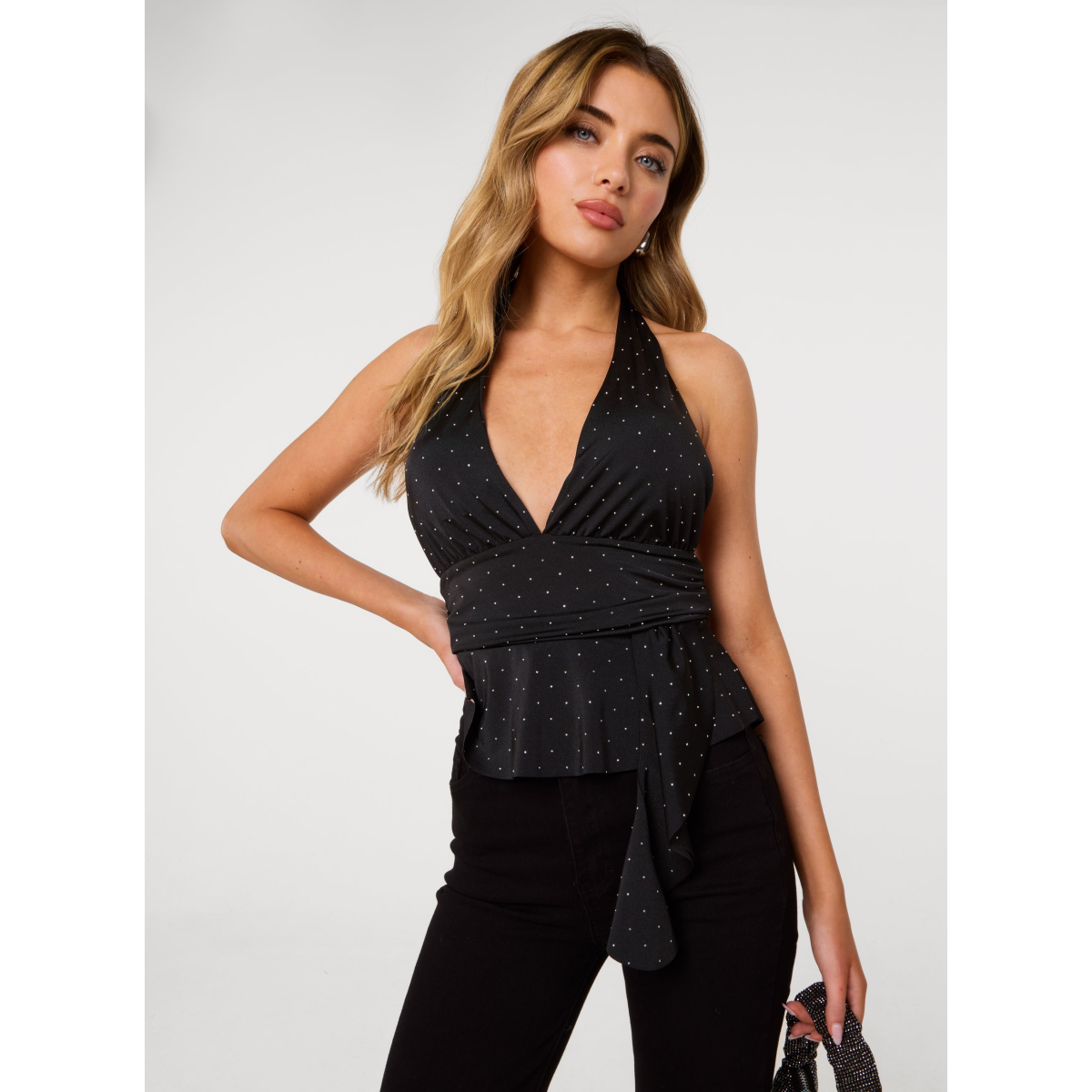 Diamante Halter Neck Top