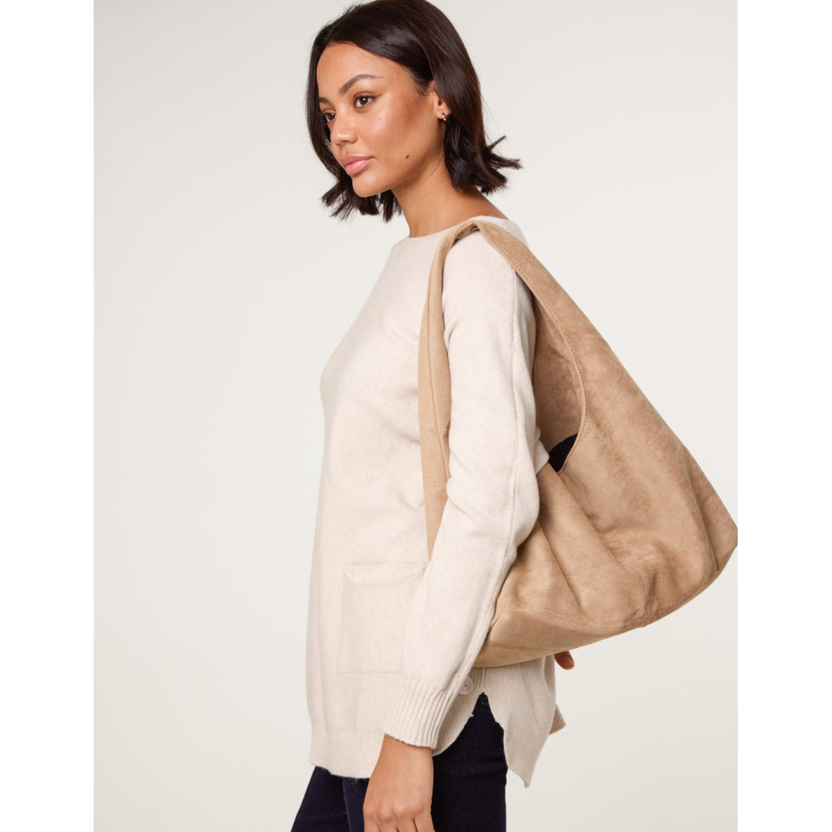 Pocket Slash Scoop Neck Jumper