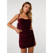 Velvet Sequin Bra Cup Bustier