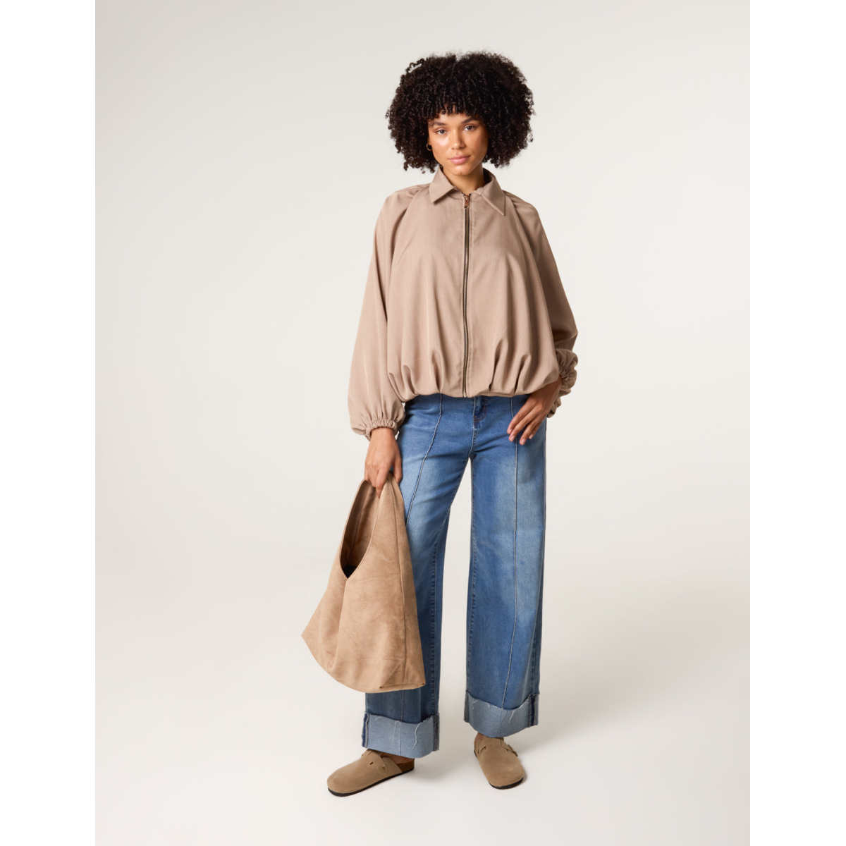 Drape Puffball Zipper Jacket